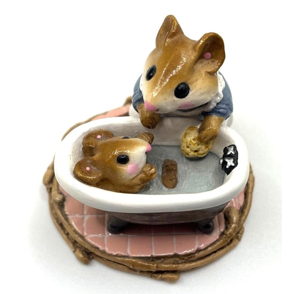 Wee Forest Folk Vintage Retired Figurine Miniature: Mom and Squeaky Clean w/box
